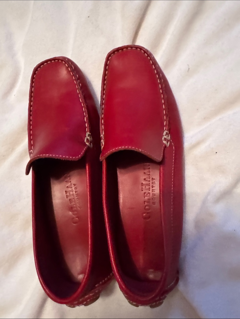 Cole Haan Red Leather Women's Slip-On Loafers